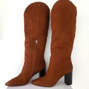 Dolce Vita Brown Nedi Pointed Toe Knee High Nubuck NIB Boots. Size 9R